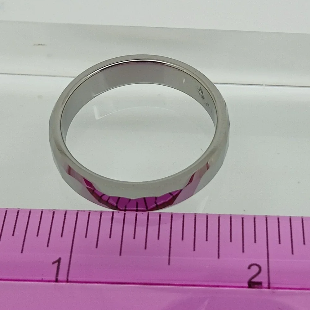 Vintage‎ 90s New Mens Tungsten Carbide 6mm Faceted Geometric Band Ring Size 12.5